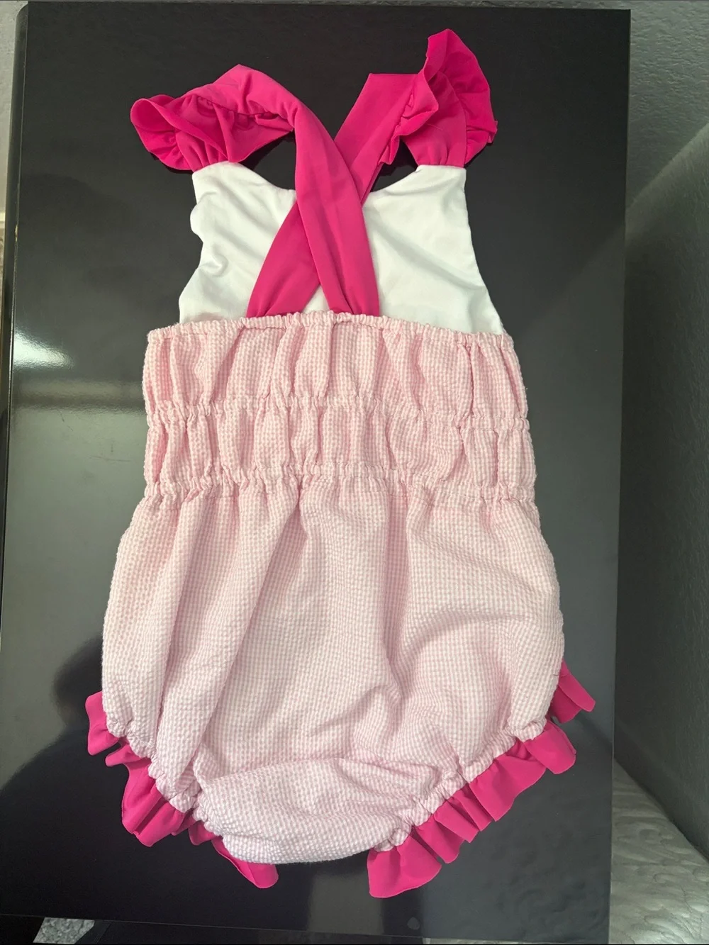 Pink Flamingo Ruffle Baby Romper